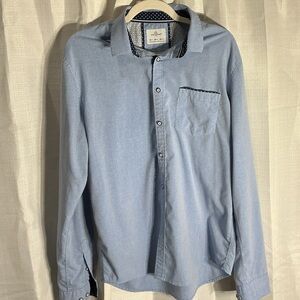 Men's Sky Blue Casual Button-Down Shirt
